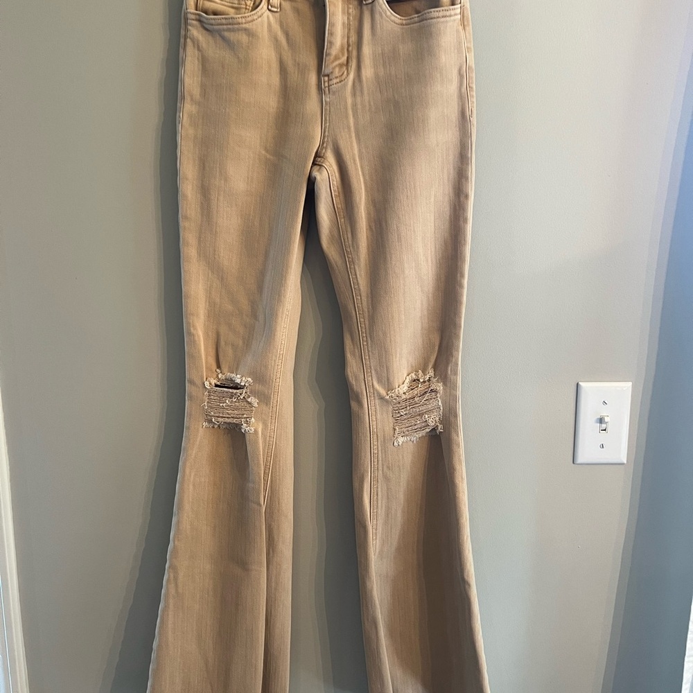 Vervet Tan Flare Jeans for Women